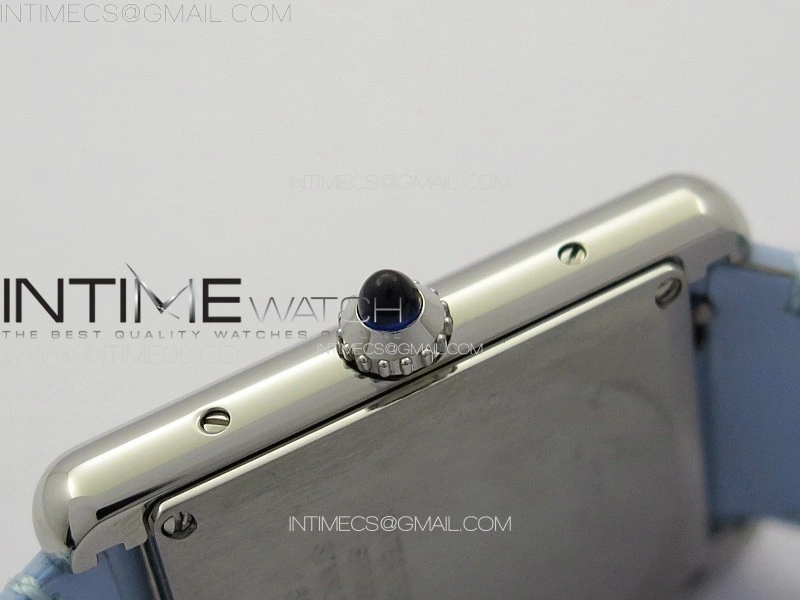 Tank Louis Ladies 25mm SS 8848F 1:1 Best Edition White Dial on Blue Leather Strap Ronda Quartz