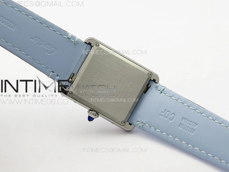 Tank Louis Ladies 25mm SS 8848F 1:1 Best Edition White Dial on Blue Leather Strap Ronda Quartz
