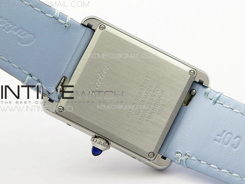 Tank Louis Ladies 25mm SS 8848F 1:1 Best Edition White Dial on Blue Leather Strap Ronda Quartz