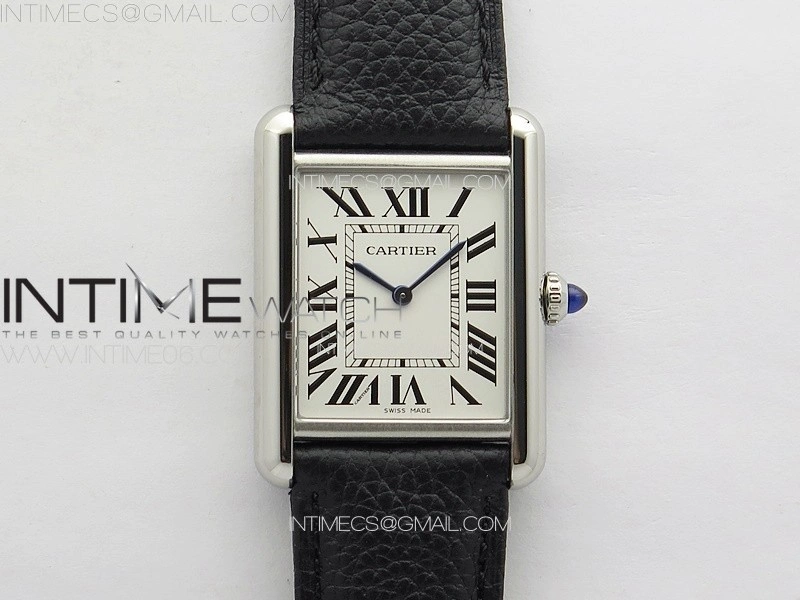 Tank Must Ladies 25mm SS K11F 1:1 Best Edition White Dial on Black Leather Strap Ronda Quartz