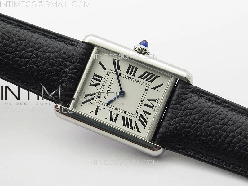 Tank Must Ladies 25mm SS K11F 1:1 Best Edition White Dial on Black Leather Strap Ronda Quartz
