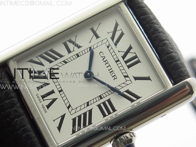 Tank Must Ladies 25mm SS K11F 1:1 Best Edition White Dial on Black Leather Strap Ronda Quartz