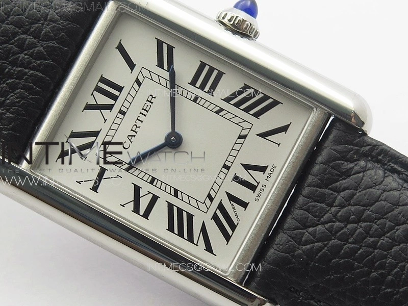 Tank Must Ladies 25mm SS K11F 1:1 Best Edition White Dial on Black Leather Strap Ronda Quartz