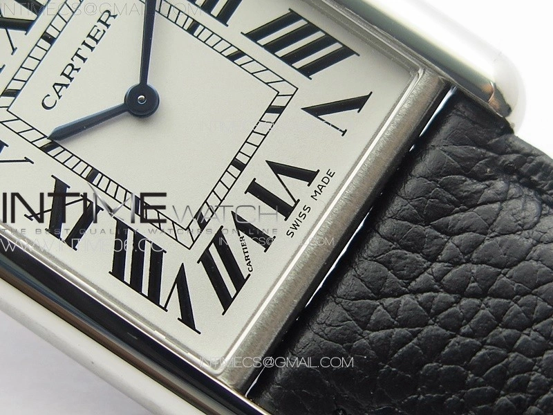 Tank Must Ladies 25mm SS K11F 1:1 Best Edition White Dial on Black Leather Strap Ronda Quartz