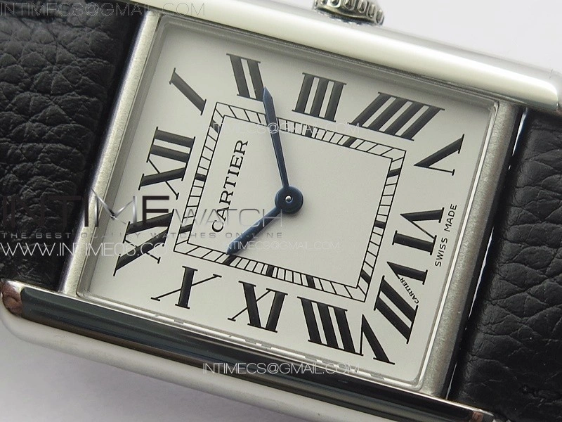 Tank Must Ladies 25mm SS K11F 1:1 Best Edition White Dial on Black Leather Strap Ronda Quartz