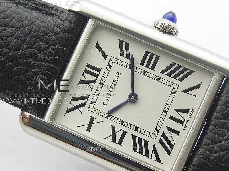 Tank Must Ladies 25mm SS K11F 1:1 Best Edition White Dial on Black Leather Strap Ronda Quartz