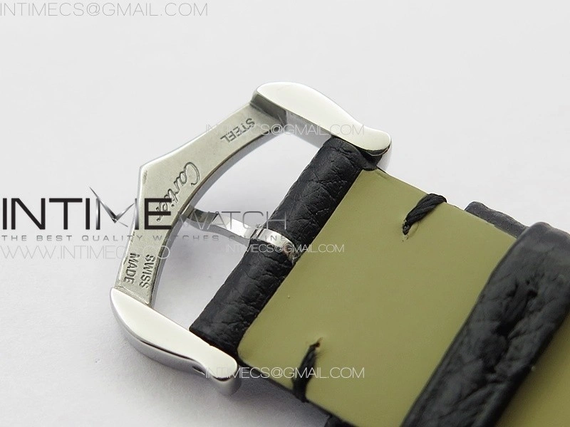 Tank Must Ladies 25mm SS K11F 1:1 Best Edition White Dial on Black Leather Strap Ronda Quartz