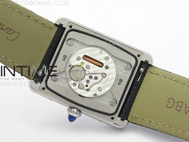 Tank Must Ladies 25mm SS K11F 1:1 Best Edition White Dial on Black Leather Strap Ronda Quartz