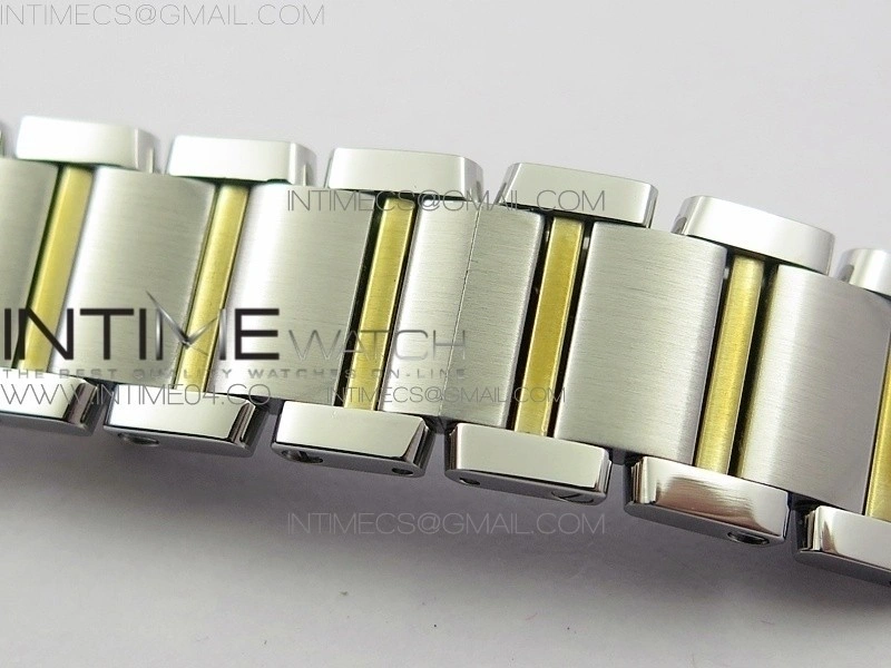 Tank Francaise Ladies 25mm SS YG 8848F 1:1 Best Edition Pink MOP Dial on SS YG Bracelet Ronda Quartz