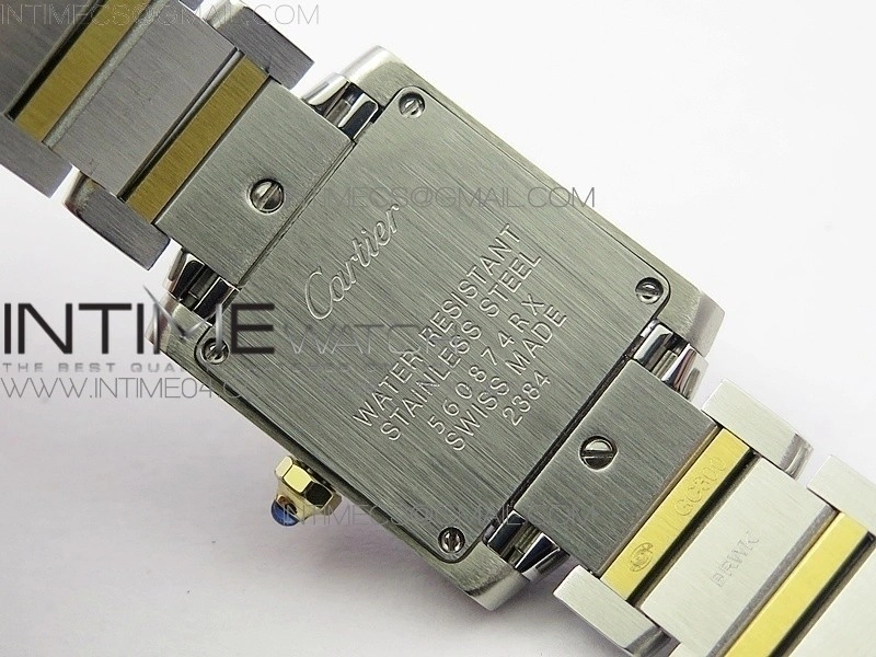 Tank Francaise Ladies 25mm SS YG 8848F 1:1 Best Edition Pink MOP Dial on SS YG Bracelet Ronda Quartz
