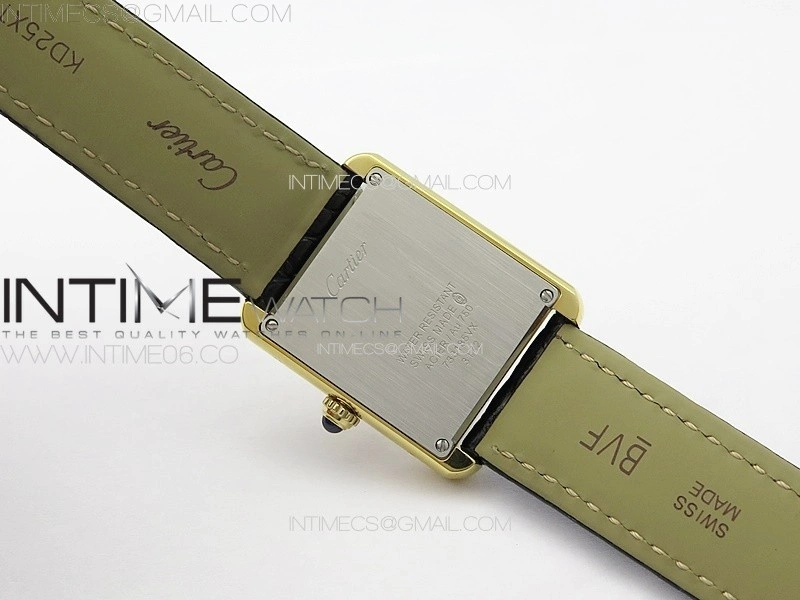 Tank Solo Ladies 25mm YG K11F 1:1 Best Edition White Dial on Black Leather Strap Ronda Quartz