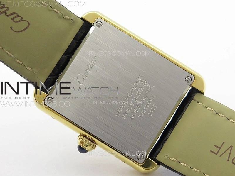 Tank Solo Ladies 25mm YG K11F 1:1 Best Edition White Dial on Black Leather Strap Ronda Quartz