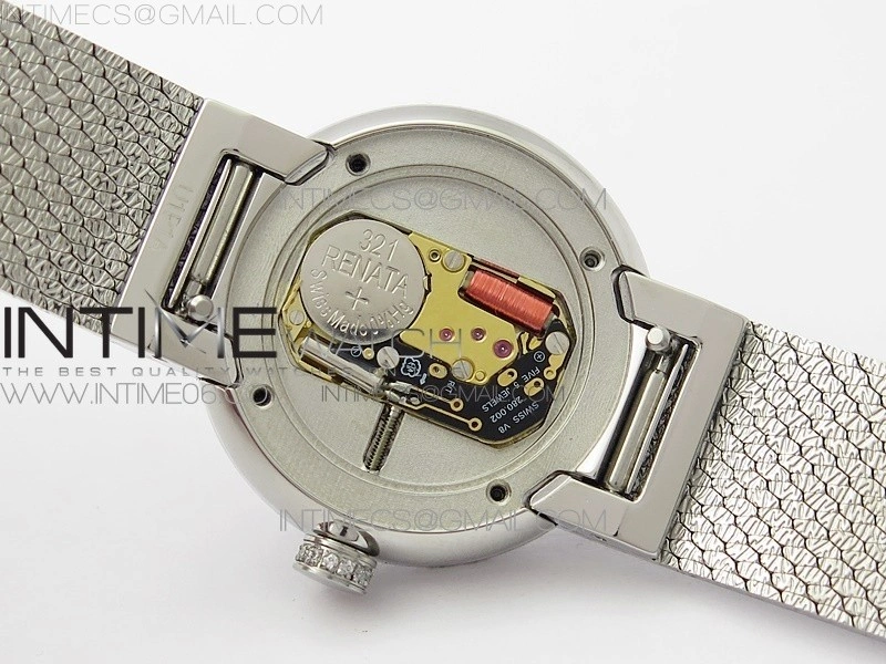 La D de dior Satine SS Case 8848F 1:1 Best Edition Black Dial on SS bracelet Swiss Quartz