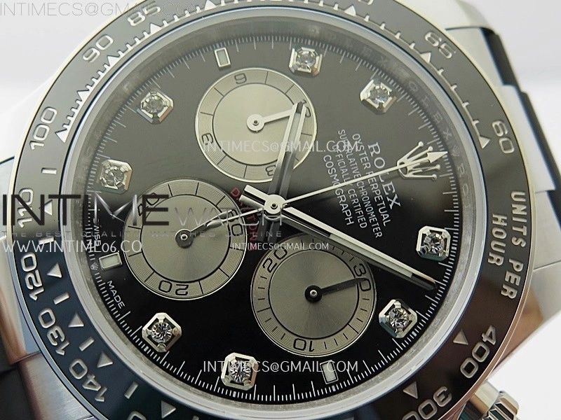 Daytona 126519 QF Gain Weight 1:1 Best Edition Black Dial Silver Subdial Diamonds Markers on Oysterflex Strap SH4131 V11