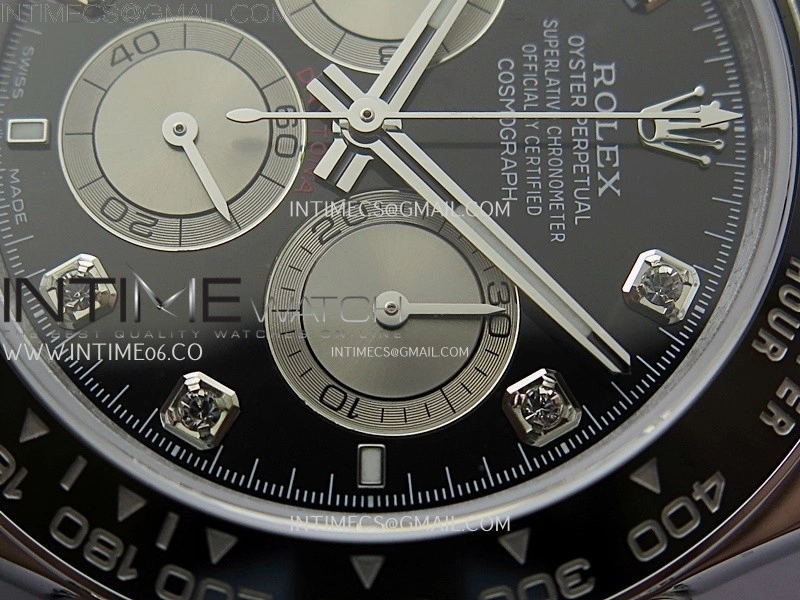 Daytona 126519 QF Gain Weight 1:1 Best Edition Black Dial Silver Subdial Diamonds Markers on Oysterflex Strap SH4131 V11