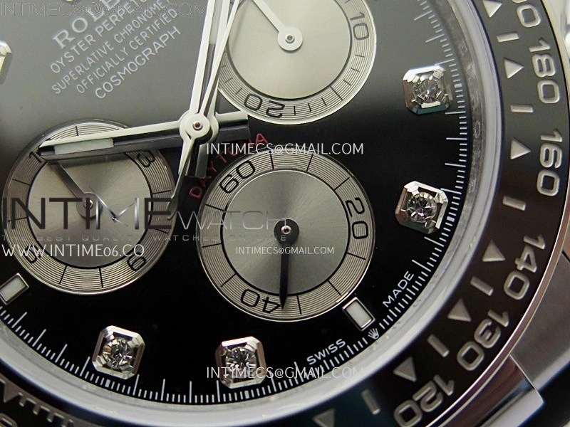 Daytona 126519 QF Gain Weight 1:1 Best Edition Black Dial Silver Subdial Diamonds Markers on Oysterflex Strap SH4131 V11