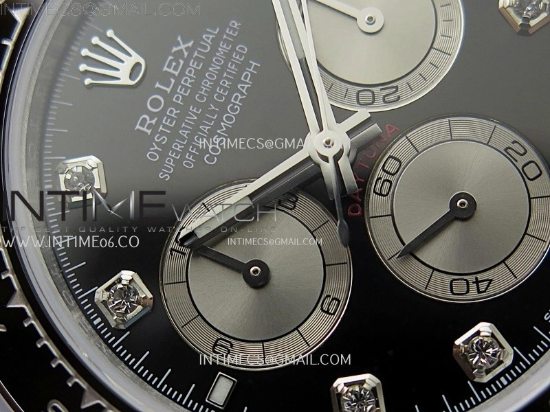 Daytona 126519 QF Gain Weight 1:1 Best Edition Black Dial Silver Subdial Diamonds Markers on Oysterflex Strap SH4131 V11