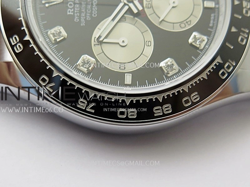 Daytona 126519 QF Gain Weight 1:1 Best Edition Black Dial Silver Subdial Diamonds Markers on Oysterflex Strap SH4131 V11