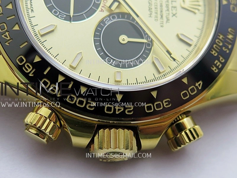 Daytona 126518 Gain Weight Clean Plus 1:1 Best Edition YG Gold Dial Black Subdial Stick Marker On Oysterflex Rubber Strap DD4131