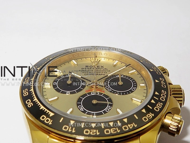 Daytona 126518 Gain Weight Clean Plus 1:1 Best Edition YG Gold Dial Black Subdial Stick Marker On Oysterflex Rubber Strap DD4131