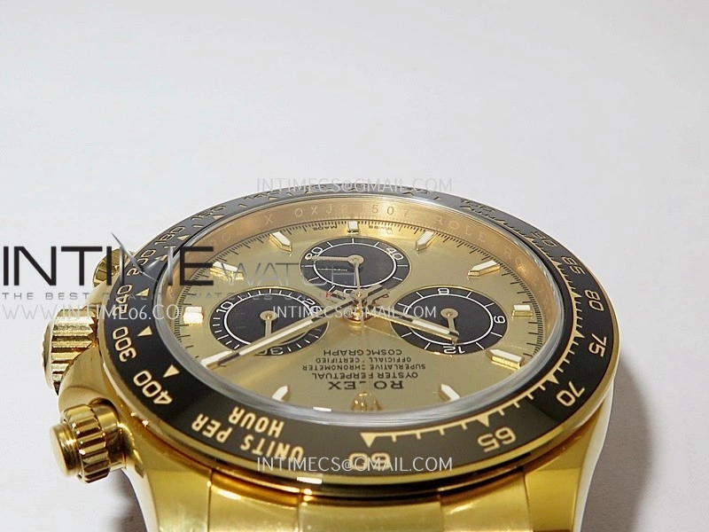Daytona 126518 Gain Weight Clean Plus 1:1 Best Edition YG Gold Dial Black Subdial Stick Marker On Oysterflex Rubber Strap DD4131
