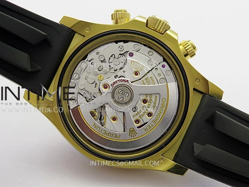 Daytona 126518 Gain Weight Clean Plus 1:1 Best Edition YG Gold Dial Black Subdial Stick Marker On Oysterflex Rubber Strap DD4131