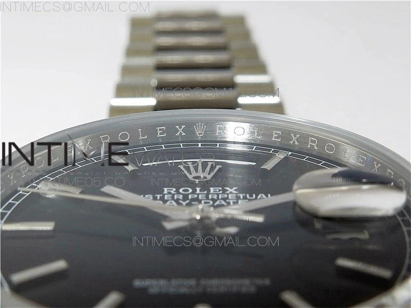 Day-Date 36 128239 SS BP Best Edition Black Stick Markers Dial on SS President Bracelet