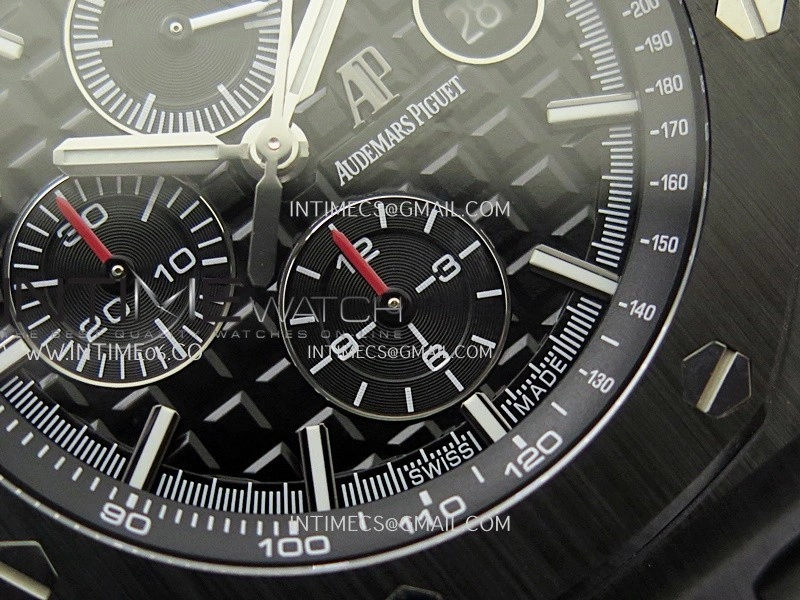 Royal Oak Offshore 44mm Black Ceramic APJF 1:1 Best Edition Black Dial on Black Rubber Strap A3126