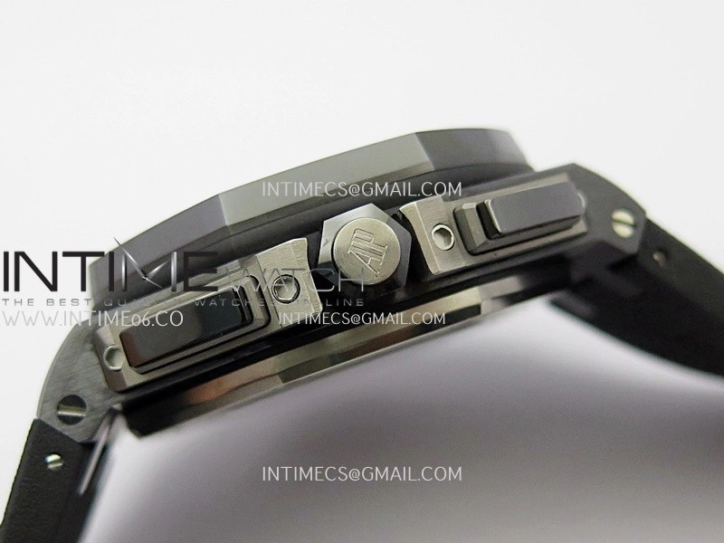 Royal Oak Offshore 44mm Black Ceramic APJF 1:1 Best Edition Black Dial on Black Rubber Strap A3126