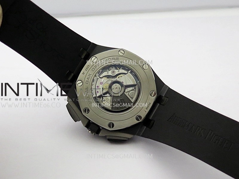 Royal Oak Offshore 44mm Black Ceramic APJF 1:1 Best Edition Black Dial on Black Rubber Strap A3126