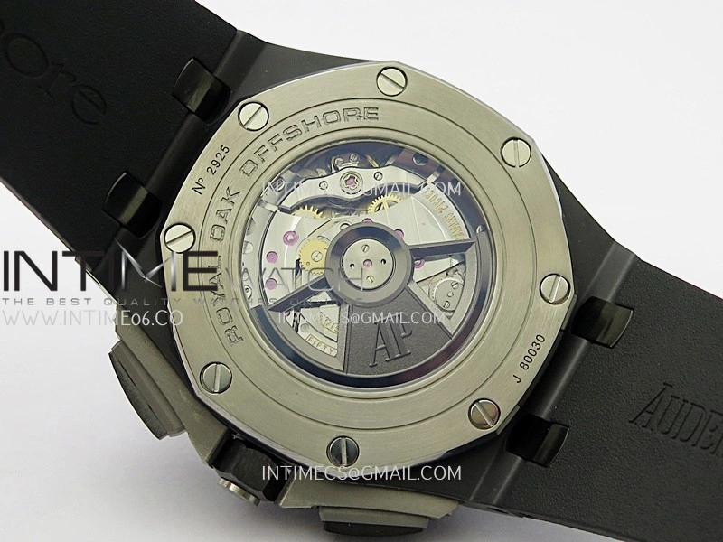 Royal Oak Offshore 44mm Black Ceramic APJF 1:1 Best Edition Black Dial on Black Rubber Strap A3126