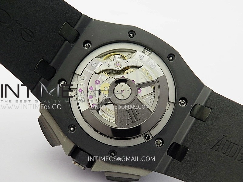 Royal Oak Offshore 44mm Black Ceramic APJF 1:1 Best Edition Black Dial on Black Rubber Strap A3126