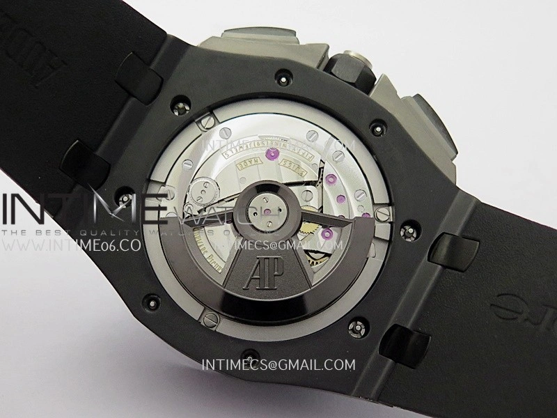 Royal Oak Offshore 44mm Black Ceramic APJF 1:1 Best Edition Black Dial on Black Rubber Strap A3126