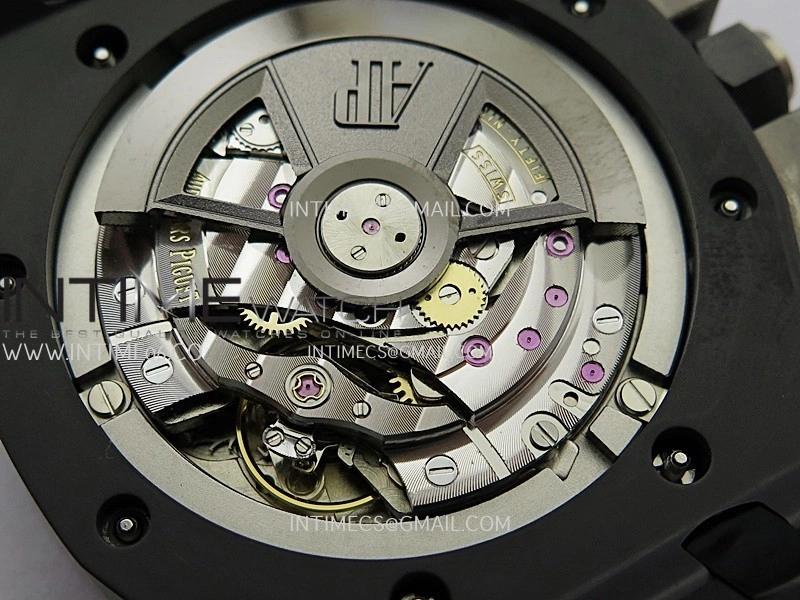 Royal Oak Offshore 44mm Black Ceramic APJF 1:1 Best Edition Black Dial on Black Rubber Strap A3126
