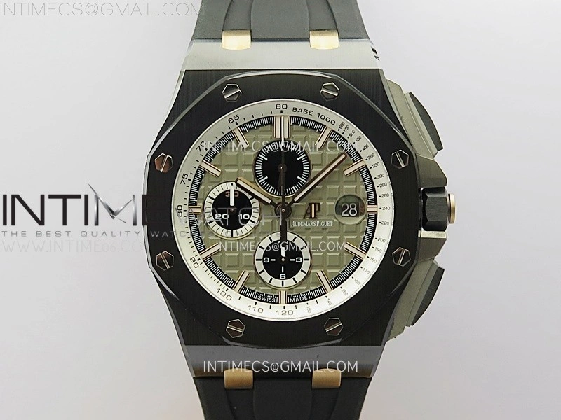 Royal Oak Offshore 44mm Black Ceramic RG TKF 1:1 Best Edition Gray Dial on Black Rubber Strap A3126