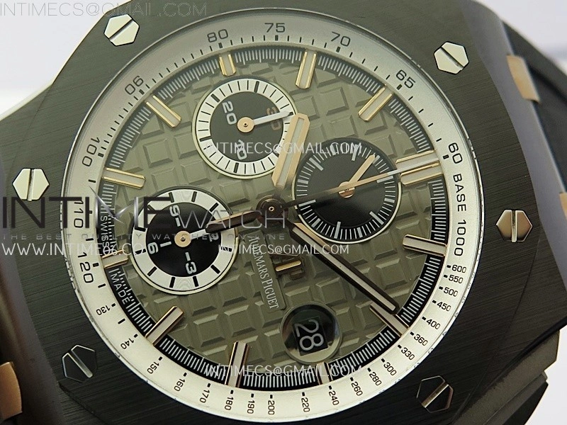 Royal Oak Offshore 44mm Black Ceramic RG TKF 1:1 Best Edition Gray Dial on Black Rubber Strap A3126