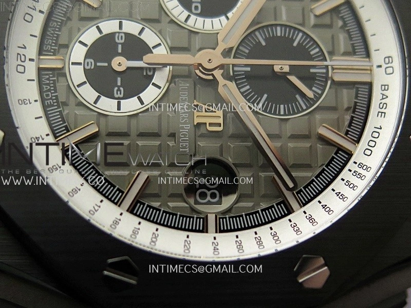 Royal Oak Offshore 44mm Black Ceramic RG TKF 1:1 Best Edition Gray Dial on Black Rubber Strap A3126