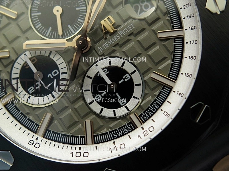 Royal Oak Offshore 44mm Black Ceramic RG TKF 1:1 Best Edition Gray Dial on Black Rubber Strap A3126