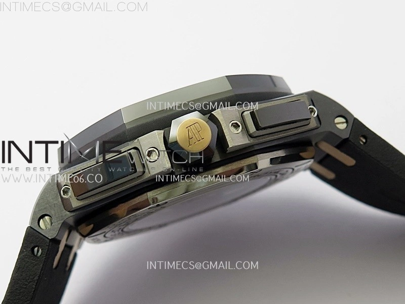 Royal Oak Offshore 44mm Black Ceramic RG TKF 1:1 Best Edition Gray Dial on Black Rubber Strap A3126