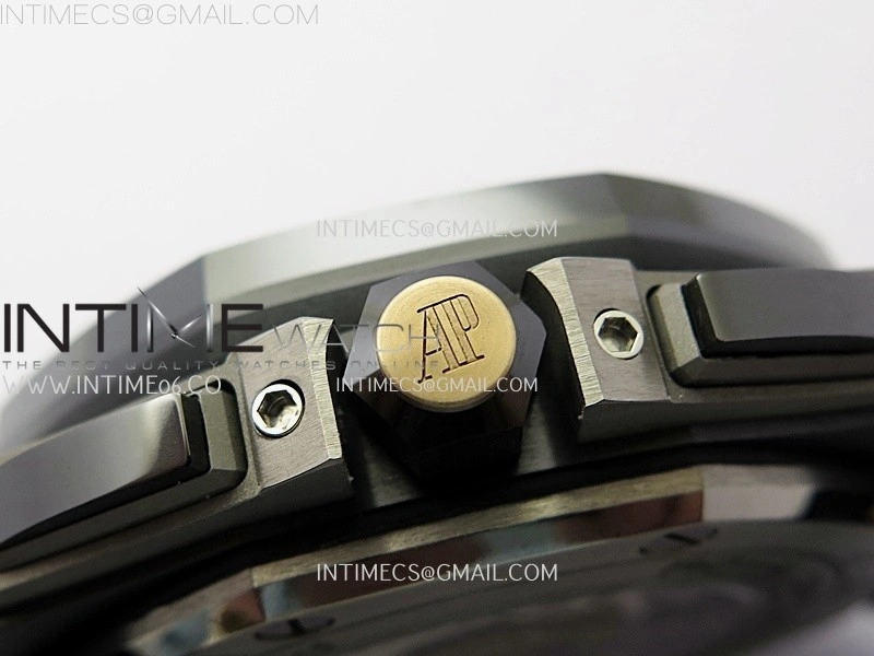 Royal Oak Offshore 44mm Black Ceramic RG TKF 1:1 Best Edition Gray Dial on Black Rubber Strap A3126