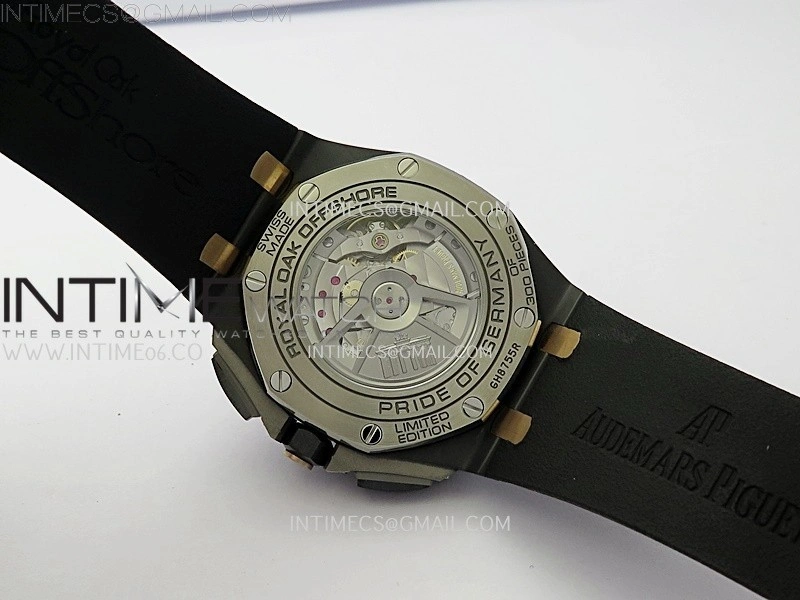 Royal Oak Offshore 44mm Black Ceramic RG TKF 1:1 Best Edition Gray Dial on Black Rubber Strap A3126
