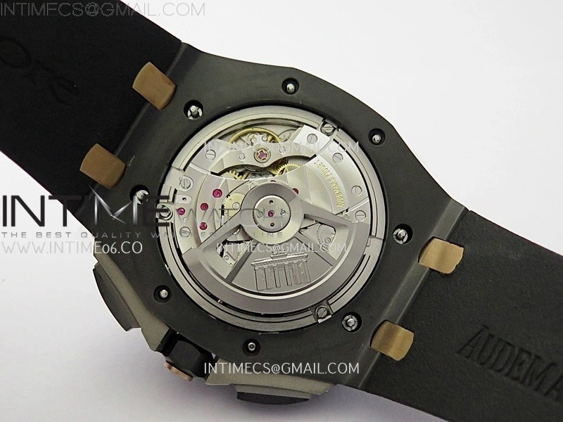 Royal Oak Offshore 44mm Black Ceramic RG TKF 1:1 Best Edition Gray Dial on Black Rubber Strap A3126