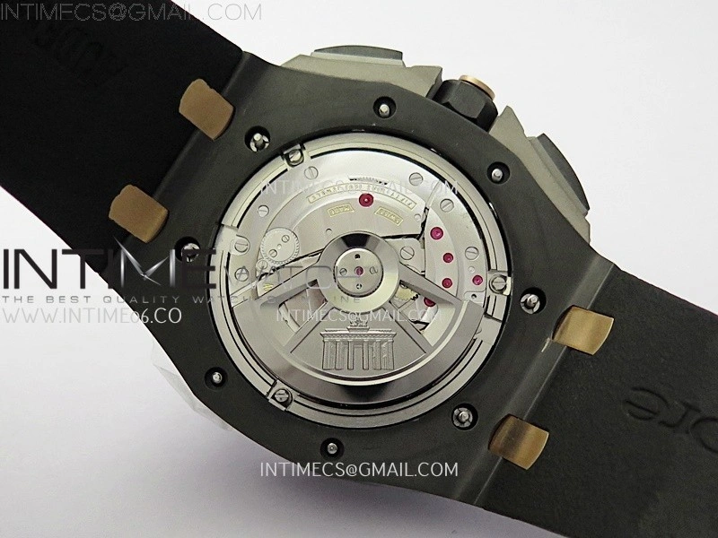 Royal Oak Offshore 44mm Black Ceramic RG TKF 1:1 Best Edition Gray Dial on Black Rubber Strap A3126