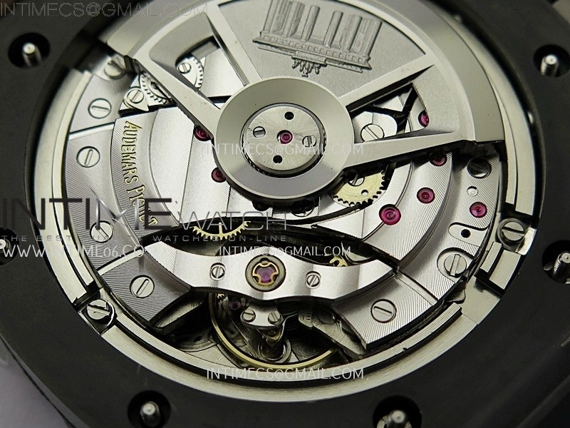 Royal Oak Offshore 44mm Black Ceramic RG TKF 1:1 Best Edition Gray Dial on Black Rubber Strap A3126