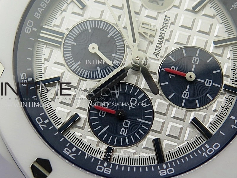Royal Oak Offshore 44mm White Ceramic APJF 1:1 Best Edition White Dial On White Rubber Strap A3126