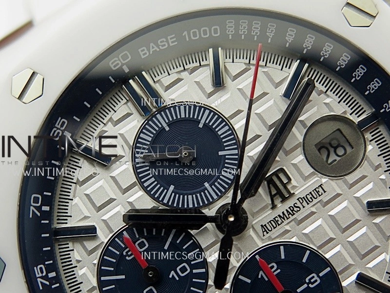 Royal Oak Offshore 44mm White Ceramic APJF 1:1 Best Edition White Dial On White Rubber Strap A3126