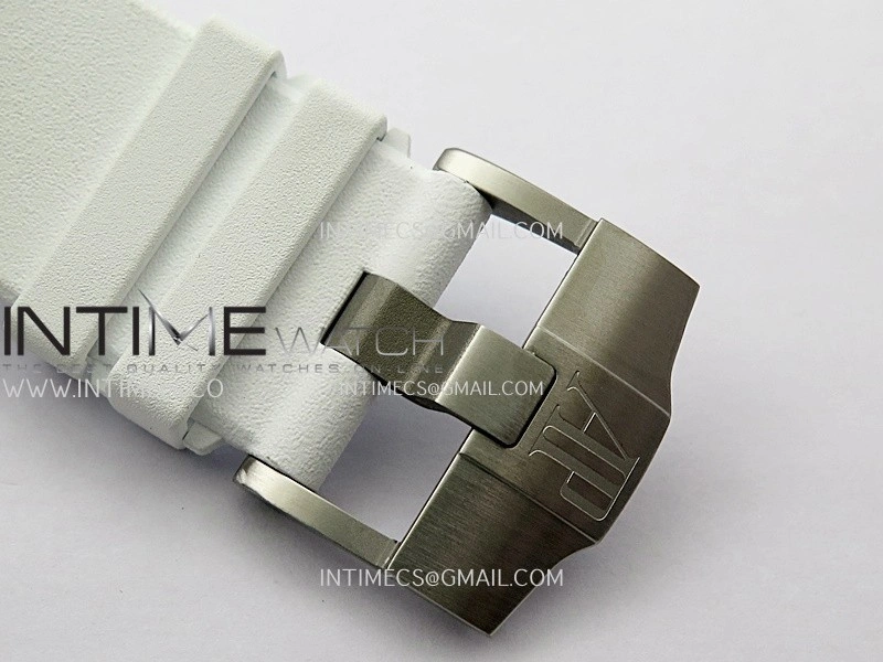 Royal Oak Offshore 44mm White Ceramic APJF 1:1 Best Edition White Dial On White Rubber Strap A3126