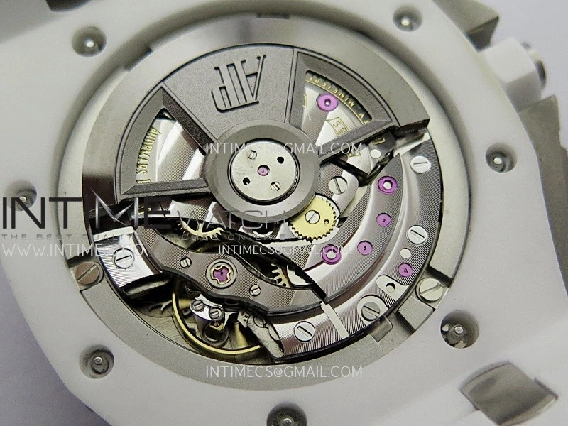 Royal Oak Offshore 44mm White Ceramic APJF 1:1 Best Edition White Dial On White Rubber Strap A3126
