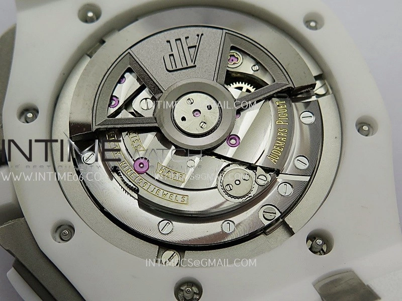 Royal Oak Offshore 44mm White Ceramic APJF 1:1 Best Edition White Dial On White Rubber Strap A3126