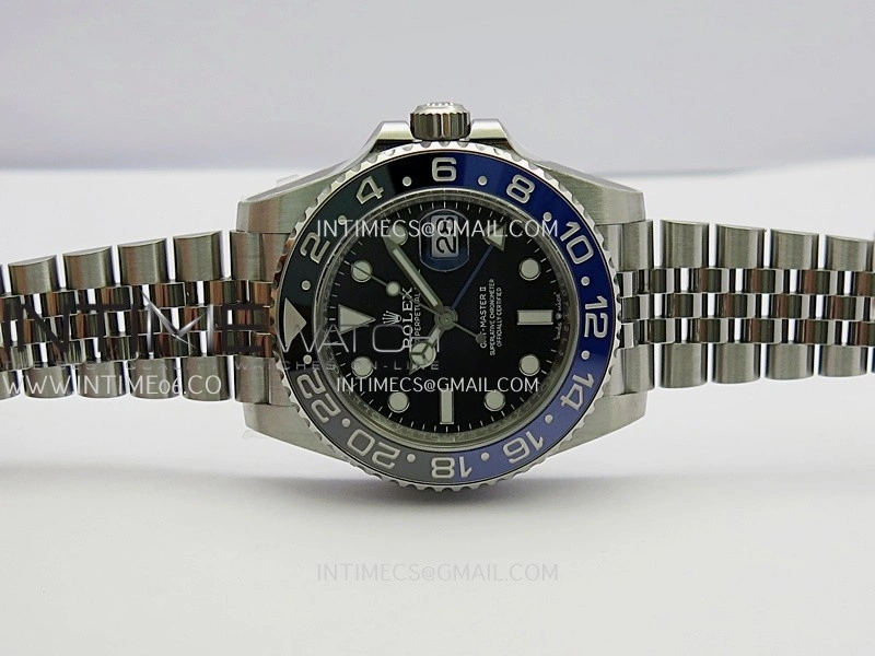 GMT-Master II 126710 BLNR Black Blue 904L SS Gold Factory 1:1 Best Edition Black Dial On Jubilee Bracelet SH3285 CHS
